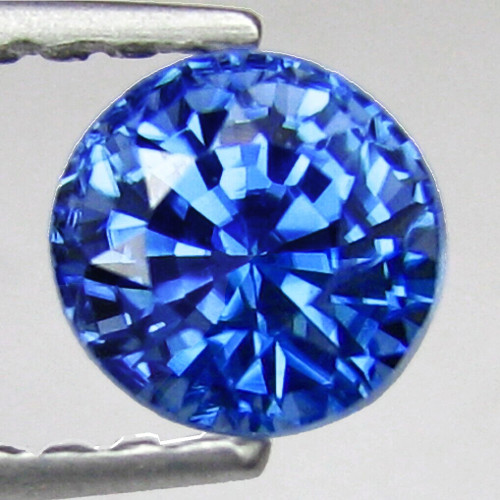 6.30 mm { 1.23 cts} Round AAA Fire Intense Ceylon Blue Sapphire Natural { VVS }--AAA Grade