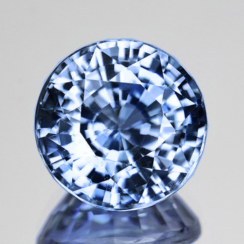 6.20 mm { 1.36 cts} Round Extreme Brilliancy Natural Ceylon Blue Sapphire { Flawless-VVS }--AAA Grade