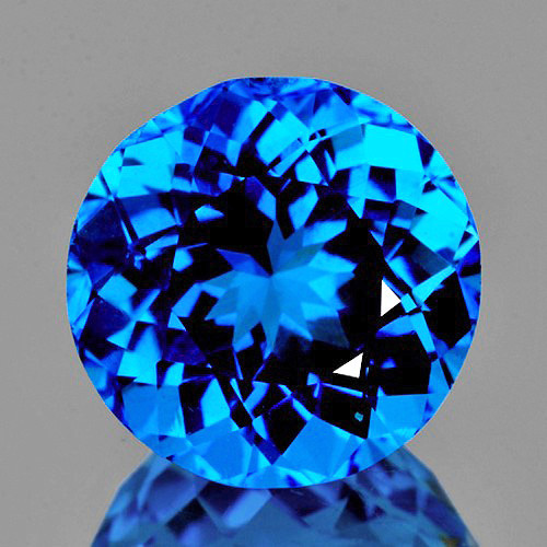 9.00 mm 1pc Round Brilliant Cut Best AAA Fire Premium Swiss Blue Topaz Natural {Flawless-VVS1}--Premium Grade
