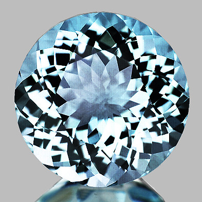 8.00 mm {1.43 cts } Round Brilliant Cut Extreme Brilliancy Natural Santa Maria Blue Aquamarine {Flawless-VVS1}--AAA Grade