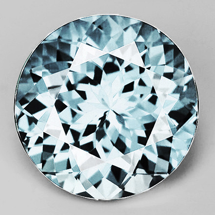9.00 mm { 2.35 cts} Round Brilliant Cut Extreme Brilliancy Natural Blue Aquamarine Natural {Flawless-VVS}