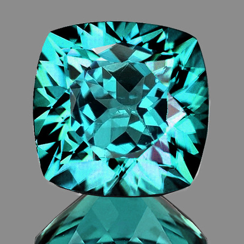 6.00 mm 1pc Cushion Brilliant Cut AAA Fire Intense Paraiba Green Blue Apatite Natural {Flawless-VVS}--AAA Grade
