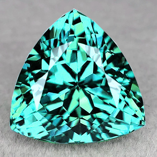 7.50 mm { 1.71 cts} Trilliant Brilliant Cut Extreme Brilliancy AAA Paraiba Green Blue Apatite Natural {Flawless-VVS}--AAA Grade