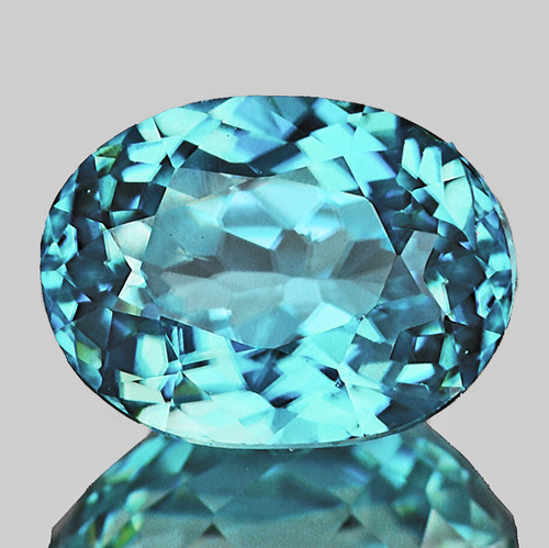 8.5x6.5 mm { 1.53 cts } Oval Brilliant Cut Extreme Brilliancy Natural Paraiba Blue Apatite {Flawless-VVS}--AAA Grade