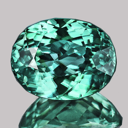 9.5x7.5 mm { 2.25 cts } Oval Brilliant Cut Extreme Brilliancy Intense Paraiba Green Blue Apatite Natural {Flawless-VVS}--AAA Grade