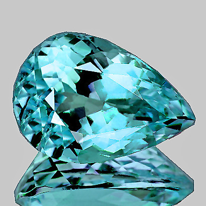 8x6 mm { 1.36 cts} Pear Brilliant Cut Extreme Brilliancy Natural AAA Paraiba Blue Apatite {Flawless-VVS}--AAA Grade