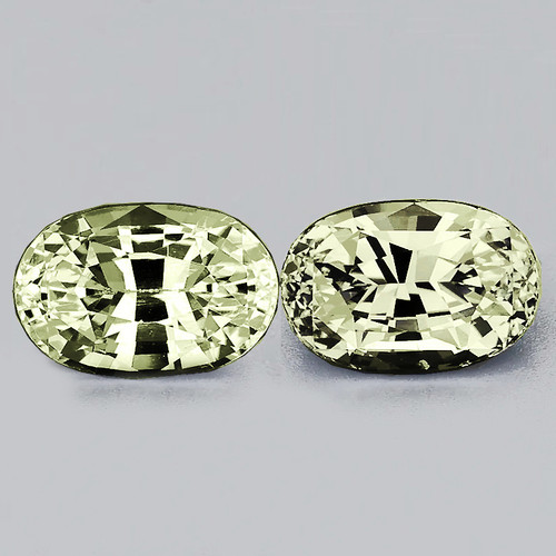 6x4 mm 2 pcs Oval Machine Cut Extreme Brilliancy Natural Canary Sapphire  Madagascar (Flawless-VVS--AAA Grade