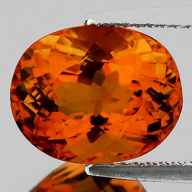 11x9 mm { 3.70 cts } Oval Brilliant Cut AAA Fire Intense Madeira Orange Citrine Natural {Flawless-VVS1}--AAA Grade