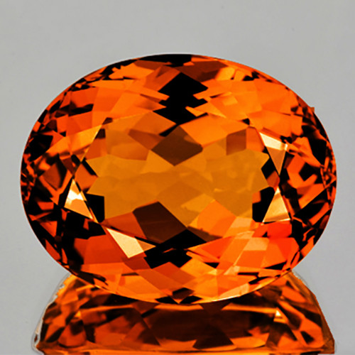 12x10 mm { 4.17 cts } Oval Brilliant Cut AAA Fire Intense Madeira Orange Citrine Natural {Flawless-VVS1}--AAA Grade