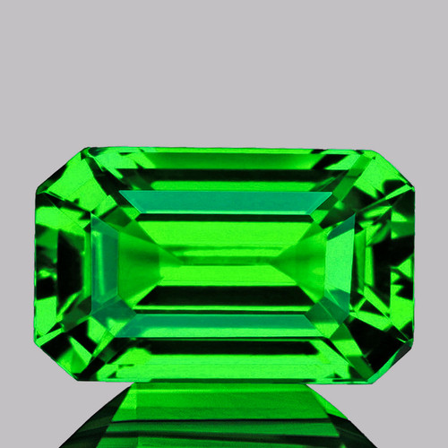 7x4 mm { 0.77 cts } Octagon Emerald Cut Extreme Brilliancy Natural Emerald Green Tsavorite Garnet { Flawless-VVS }--AAA Grade