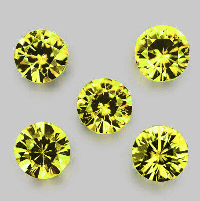 3.70 mm 5 pcs Round Machine Brilliant Cut Extreme Brilliancy Intense Green Yellow Chrysoberyl Natural {Flawless-VVS}--AAA Grade