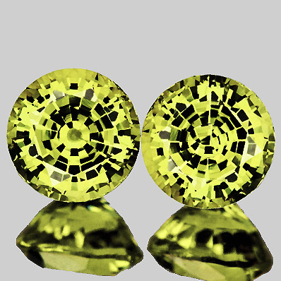 4.00 mm 2 pcs Round Machine Cut Extreme Brilliancy Natural AAA Yellow Green Chrysoberyl {Flawless-VVS}--AAA Grade