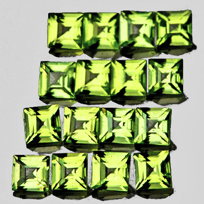 2.00 mm 16 pcs Square Machine Cut Extreme Brilliancy Natural AAA Yellow Green Chrysoberyl {Flawless-VVS}--AAA Grade