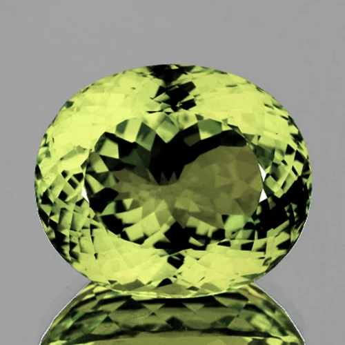 29x25 mm { 67.20 cts} Oval Brilliant Cut AAA Fire Natural Green Gold Lemon Quartz {Flawless-VVS1}