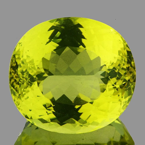 25x23 mm { 61.07 cts} Oval Brilliant Cut AAA Fire Natural Green Gold Lemon Quartz {Flawless-VVS1}