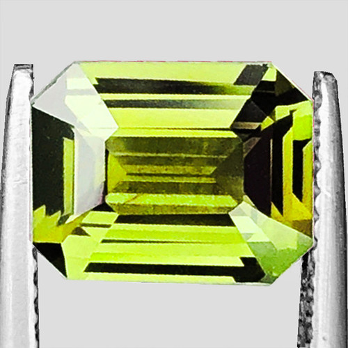 6x4.5 mm { 0.67 cts} Octagon Emerald Cut AAA Neon Natural AAA Yellow Green Chrysoberyl {Flawless-VVS}