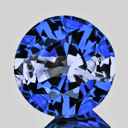 5.00 mm { 0.62 cts } Round Best AAA Fire Bi Color Intense Ceylon Blue Sapphire Natural {Flawless-VVS)--AAA Grade