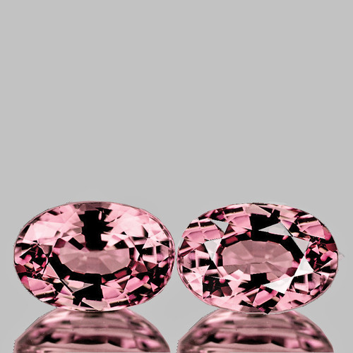 6x4 mm 2pcs Oval AAA Fire Natural Padparadscha Pink Sapphire  {Flawless-VVS}--AAA Grade