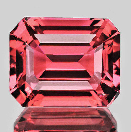 7.5x6 mm { 1.43 cts } Octagon Emerald Cut AAA Neon Natural AAA Padparadscha Pink Sapphire {Flawless-VVS}--AAA Grade