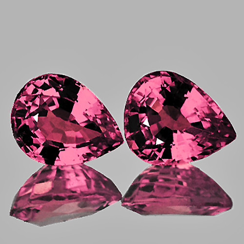6x5 mm 2pcs Pear AAA Fire Intense Padparadscha Pink Sapphire Natural {Flawless-VVS}--AAA Grade
