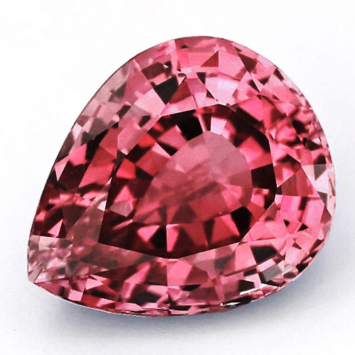 6x5 mm { 0.78 cts } Pear AAA Fire Intense Padparadscha Pink Sapphire Natural {Flawless-VVS}--AAA Grade