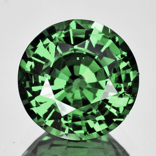5.80 mm { 1.00 cts } Round Cut Extreme Brilliancy Intense AAA Green Sapphire { Flawless-VVS }--AAA Grade