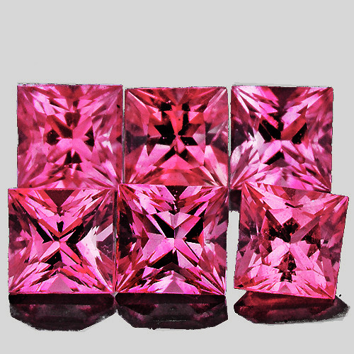 2.70 mm 9 pcs Square Princess Cut Extreme Brilliancy Premium AAA Pink Sapphire Natural {Flawless-VVS}--AAA Grade