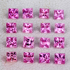 1.80 mm 16 pcs Square Princess Cut Extreme Brilliancy Intense Pink Sapphire Natural {Flawless-VVS}--AAA Grade