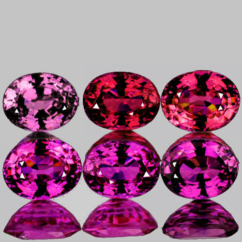 4x3 mm 6 pcs { 1.30 cts} Oval AAA Fire Mix Intense Pink Sapphire Natural {Flawless-VVS}--AAA Grade