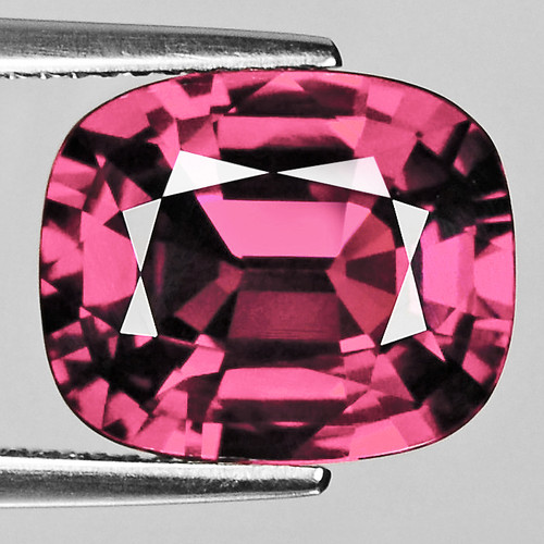 8x6 mm { 1.82 cts} Cushion Machine Cut Extreme Brilliancy Natural Raspberry Pink Rhodolite Garnet {Flawless-VVS1}--AAA Grade