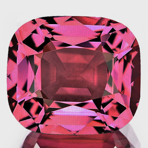 8x7 mm { 2.25 cts} Cushion Machine Cut Extreme Brilliancy Natural Raspberry Pink Rhodolite Garnet (Umbalite) {Flawless-VVS1}--AAA Grade