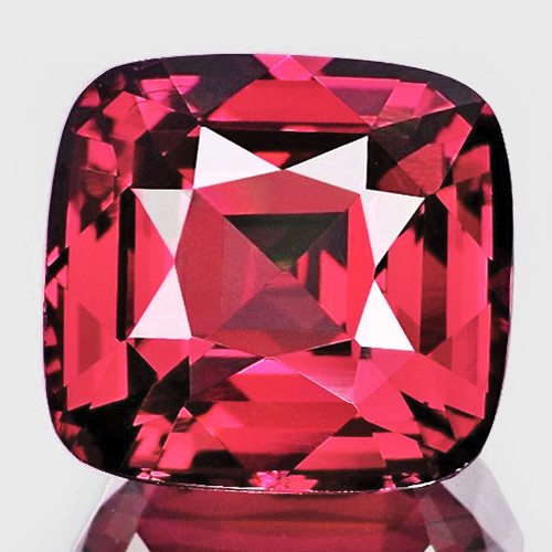 8x7 mm { 2.53 cts} Cushion Machine Cut Extreme Brilliancy Natural AAA Padparadscha Pink Rhodolite Garnet (Umbalite) {Flawless-VVS1}--AAA Grade