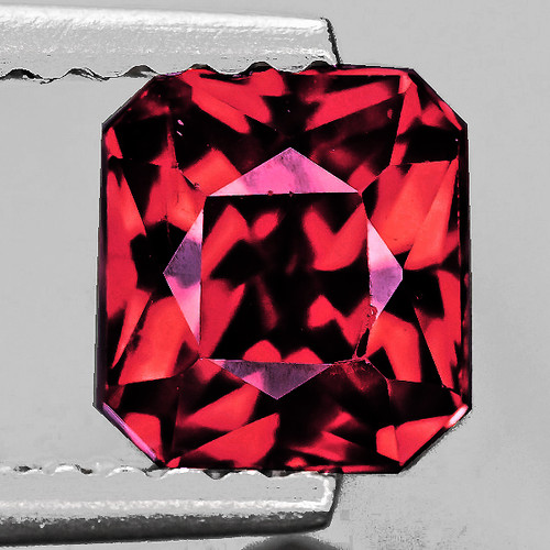 6.5x6 mm { 1.76 cts } Octagon Radiant Cut AAA Neon Intense Pink Red Rhodolite Garnet Natural (Umbalite) {Flawless-VVS1}--AAA Grade