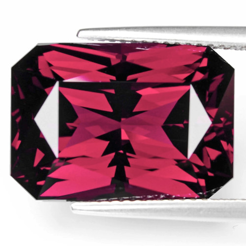 8.5x6.5 mm { 2.51 cts } Octagon Radiant Cut Best AAA Neon Intense Pink Red Rhodolite Garnet Natural (Umbalite) {Flawless-VVS1}--AAA Grade
