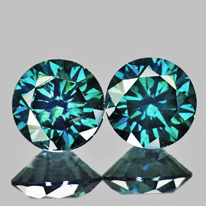 4.00 mm 2 pcs Round Brilliant Cut AAA Fire Natural Teal Green Blue Sapphire {Flawless-VVS}