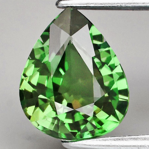 5x4 mm 1 pc Pear AAA Fire Intense Green Sapphire Natural {Flawless-VVS}--AAA Grade