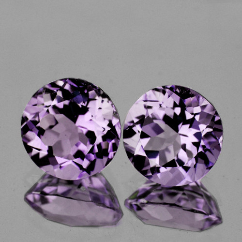 10.00 mm 2 pcs Round Natural AAA Lilac Pink Amethyst {Rose De France)  {Flawless-VVS1}