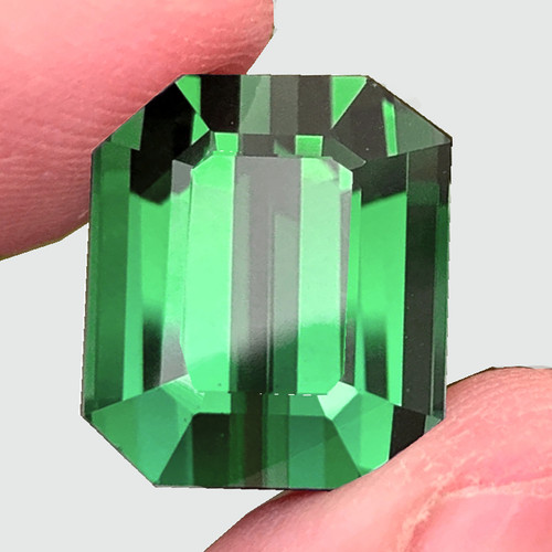 7x6 mm { 1.52 cts } Octagon Emerald Cut Best AAA Neon Natural AAA Green Tourmaline Afghanistan { Flawless-VVS }--AAA Grade