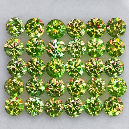 1.60 mm 50 pcs Round Machine Brilliant Cut Excellent Rainbow Flash Natural AAA Green Sphene { Flawless-VVS }--AAA Grade