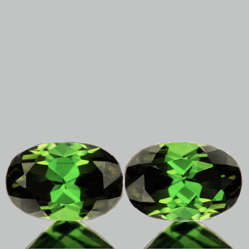 6x4 mm 2 pcs Oval Brilliant Cut AAA Fire Natural Chrome Green Tourmaline {Flawless-VVS}