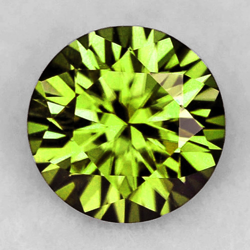 5.50 mm Round Brilliant Cut Extreme Brilliancy Natural AAA Canary Green Tourmaline Afghanistan {Flawless-VVS)--AAA Grade