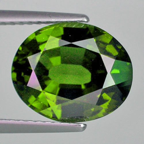 8x6.5 mm { 1.60 cts } Oval AAA Fire Natural Forest Green Tourmaline {Flawless-VVS}