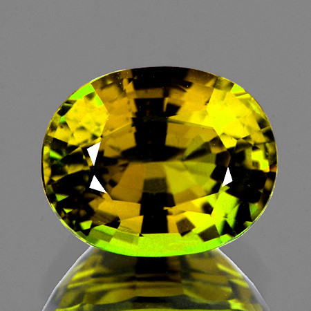 7.5x6.5 mm { 1.67 cts } Oval AAA Fire Intense Green Yellow Tourmaline Natural {Flawless-VVS1}