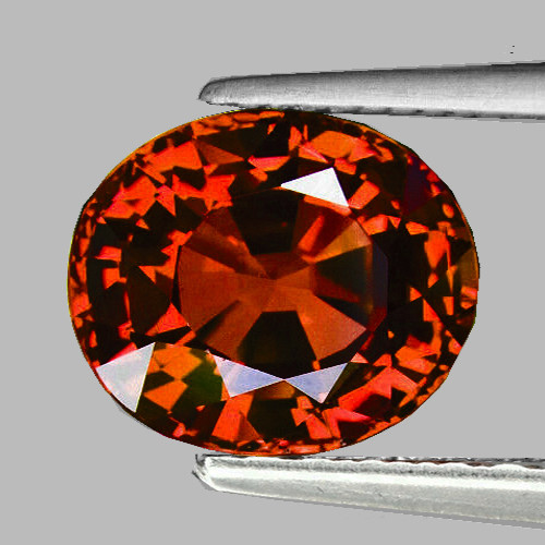 9x8 mm { 2.28 cts} Oval AAA Fire Intense Orange Tourmaline Natural {Flawless-VVS1}--AAA Grade