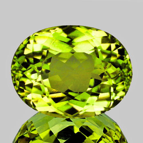 8x6 mm { 1.40 cts} Oval Brilliant Cut Extreme Brilliancy Premium Yellow Green Mali Garnet Natural {Flawless-VVS}--Premium Grade