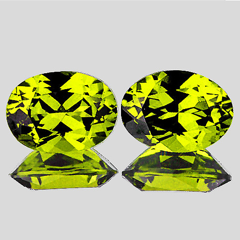 6x4.5 mm 2 pc Oval Brilliant Cut AAA Fire Premium Lemon Yellow Mali Garnet Natural {Flawless-VVS}--AAA Grade