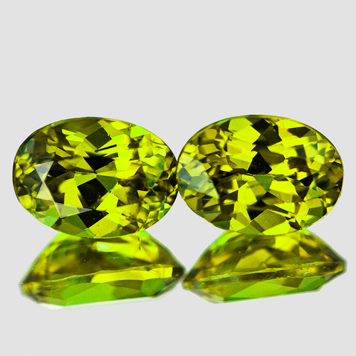 7x5 mm 2 pcs { 1.79 cts } Oval Brilliant Cut Extreme Brilliancy Premium Lemon Yellow Mali Garnet Natural {Flawless-VVS}--AAA Grade
