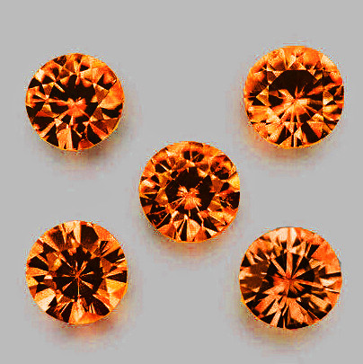 3.70 mm 5 pcs Round Brilliant Cut AAA Fire Intense Fanta Orange Spessartite Garnet Natural { Flawless-VVS }--AAA Grade