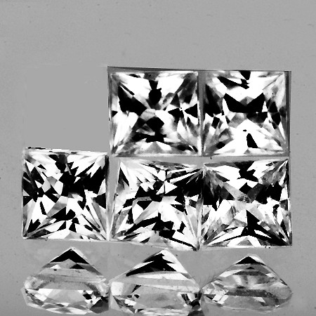 1.40 mm 5 pcs Square Princess Cut Extreme Brilliancy Natural White Diamond Color D-F { VVS }--AAA Grade