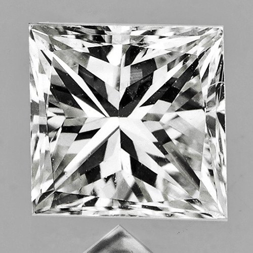 2.80 mm { 0.13 cts} Square Princess Cut Color F White Diamond Natural {VVS}